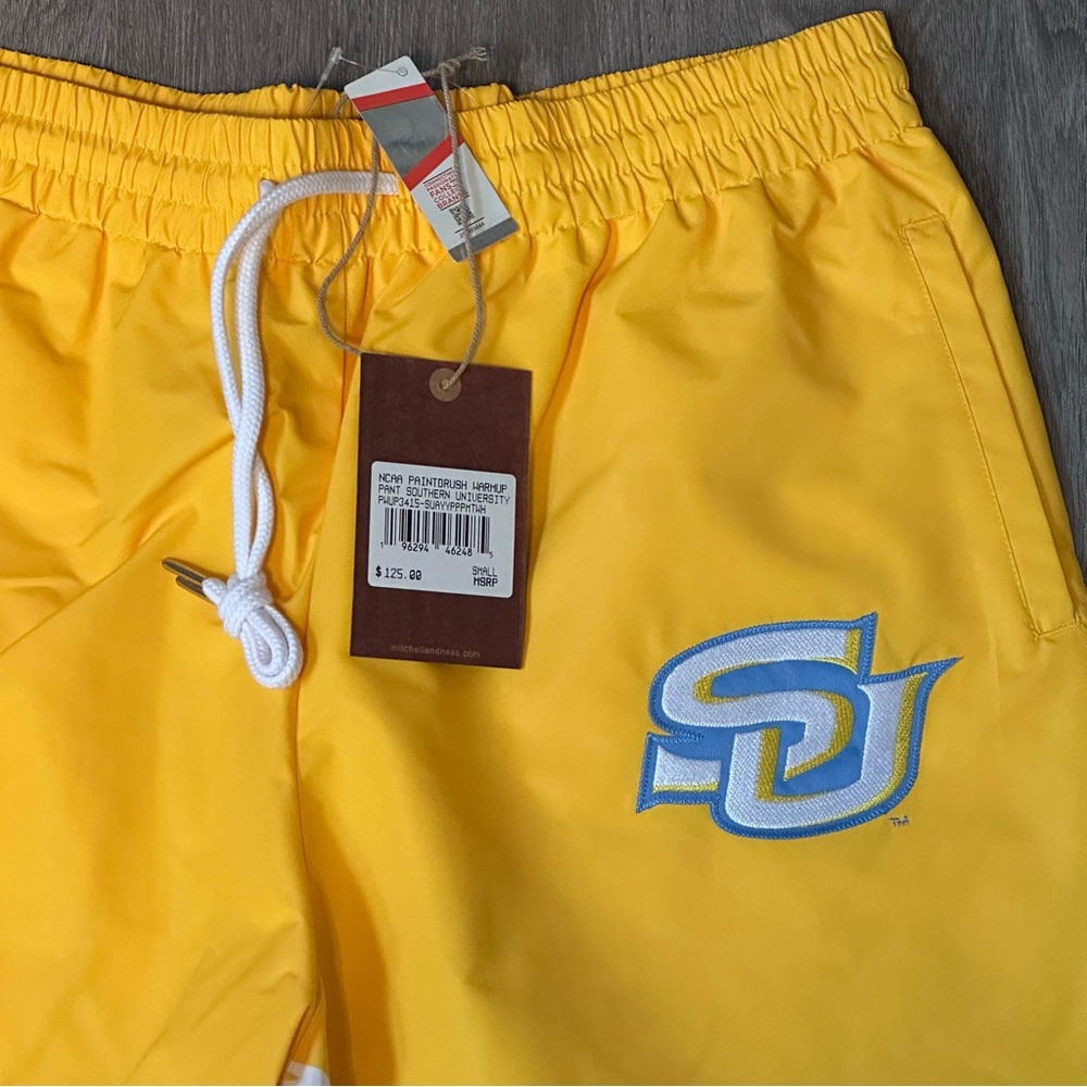 Mitchell & Ness | Yellow Southern University Warmup Pants | Size S - NWT!